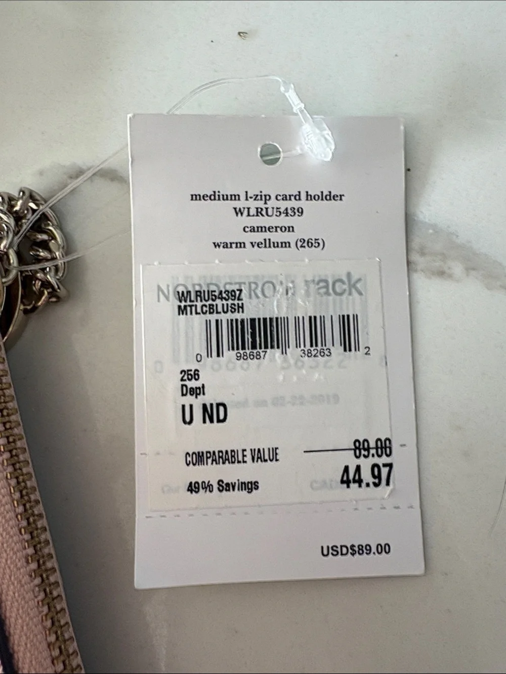 kate spade Pink Saffiano Cardholder Keyring